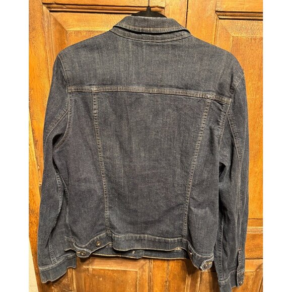 LIZ CLAIBORNE Jacket Large Trucker‎ Denim Button Up Cotton Blue - Picture 3 of 4